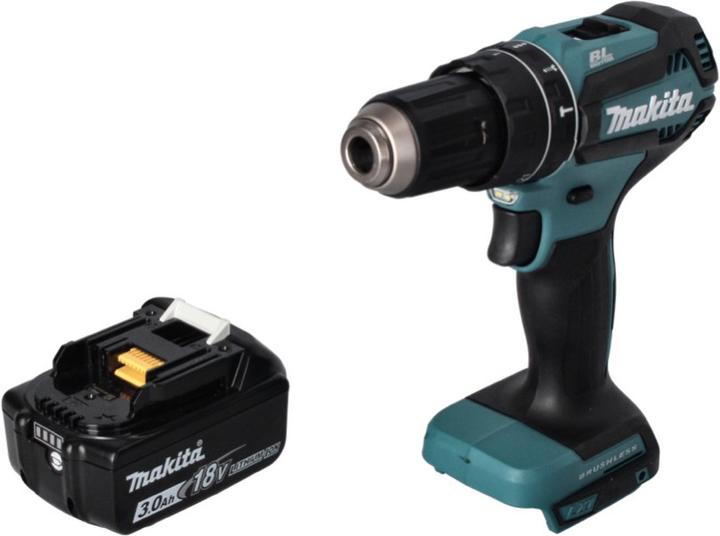 Actual product image Makita DHP 485 F1 Battery impact drill 18 V 50 Nm Brushless + 1x battery 3.0 Ah - without charger (Rechargeable battery operated)