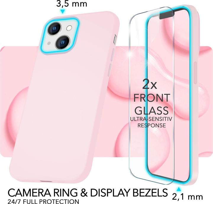 Produktbild Nalia Liquid Silikon Hülle mit MagSafe Funktion & 2x Display Schutzglas (Apple iPhone 14)