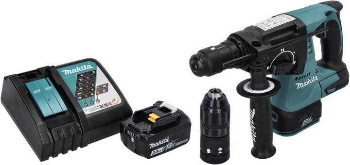 Produktbild Makita DHR 243 RF1 Akku Bohrhammer 18 V SDS plus Brushless + 1x Akku 3,0 Ah + Ladegerät (Akkubetrieb)