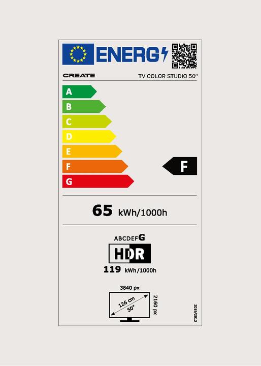 Energie-Label Create Color Studio - Smart (50", QLED, 4K)