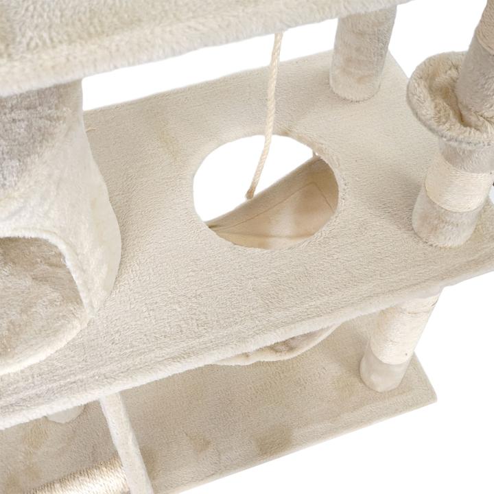 Produktbild Wiltec Kratzbaum 141cm Katzenbaum Katzenkratzbaum Kletterbaum Katze (141 cm, Beige)