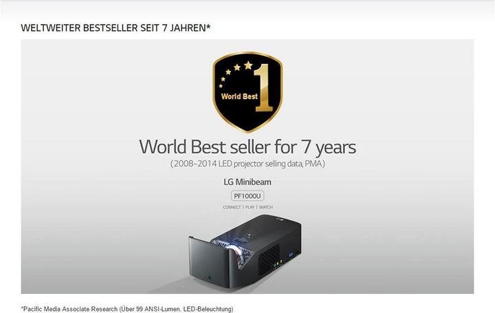 Actual product image LG Pf1000u (Full HD, 1000 lm, 0.29:1)