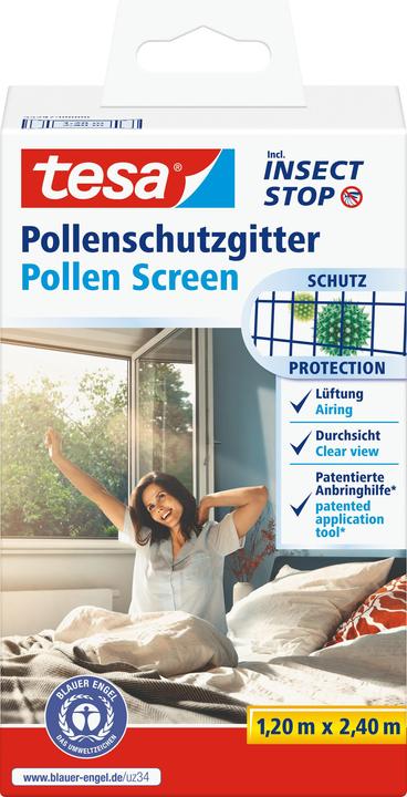 tesa Pollen protection grille, for allergy sufferers, can be closed incl. self-adhesive Velcro tape