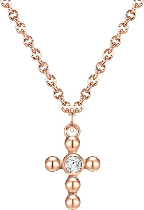 Produktbild Glanzstücke München Damen Kreuz Sterling Silber Topas roségold 40,0 cm Basiskette + 5,5 cm Verlängerung - 31438 (Sterling Silber, 40 - 45.5 cm)