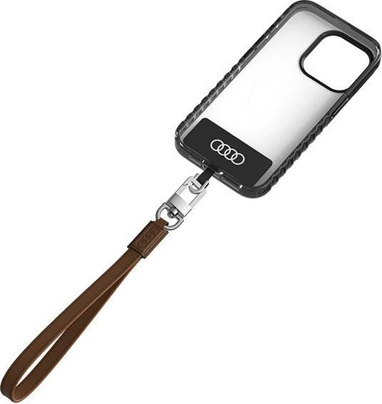 Produktbild Audi uniwersalna smycz do telefonu 28cm 10mm Leather brązowy/brown AU-HSLSL-GT/D1-BN