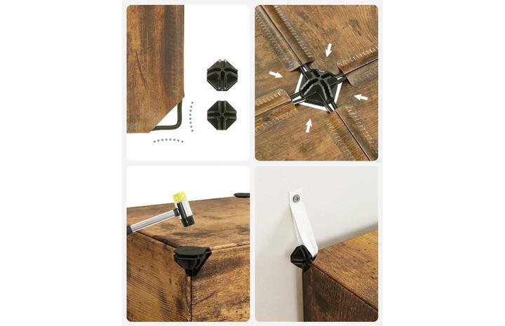 Actual product image Songmics Regal zum zusammenstecken Vintagebraun, Eigenschaften