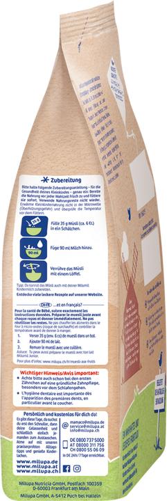 Valori nutrizionali e ingredienti Milupa Frutti del muesli per bambini (400 g)
