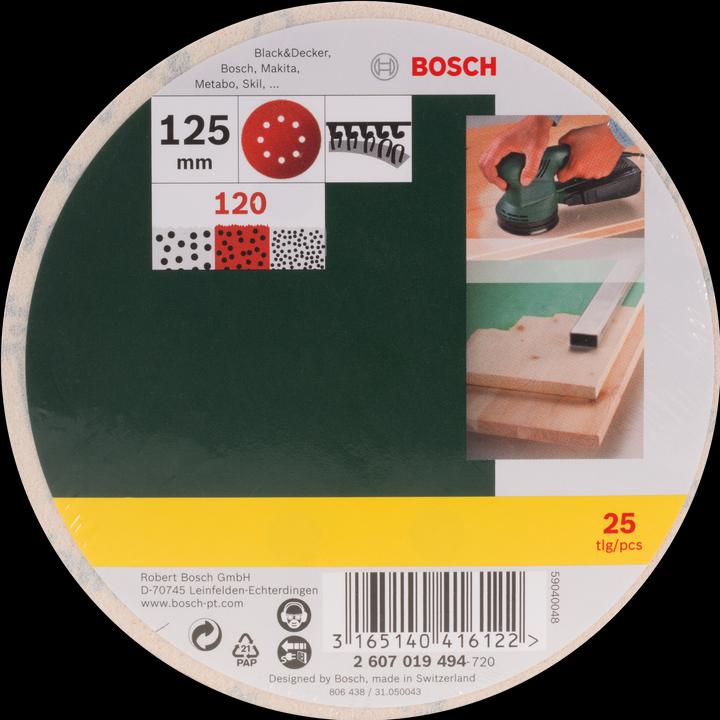 Image du produit Bosch Zubehör Jeu de feuilles abrasives pour ponceuse orbitale (120)