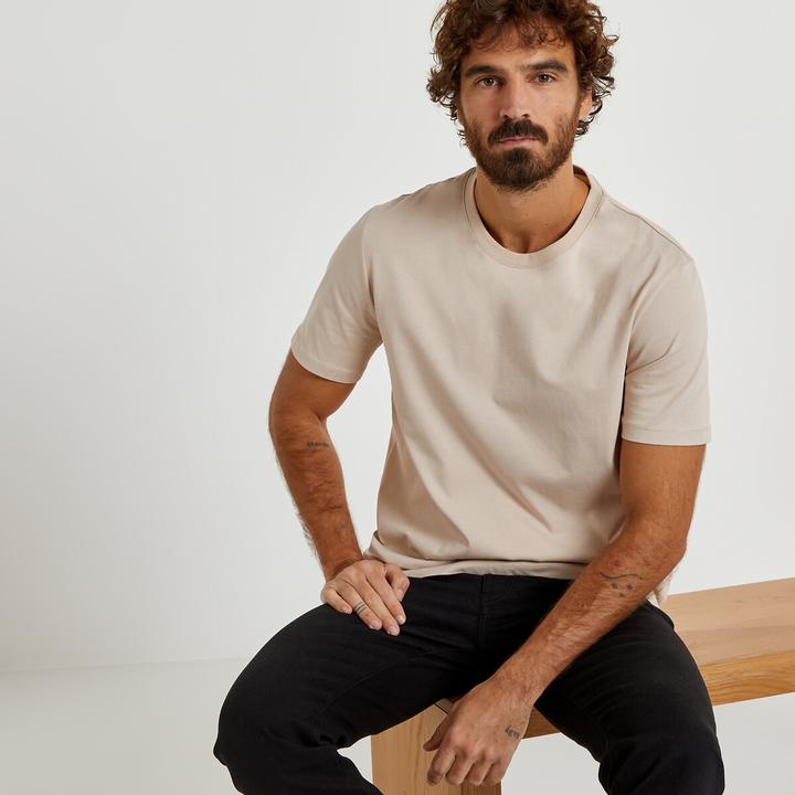 Image du produit La Redoute Collections T-shirt à encolure ronde et manches courtes (XL)