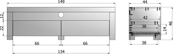 Produktbild Woood TV-Möbel Mats Eiche natur (150 x 44 x 46 cm)