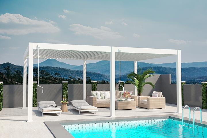 Image du produit Weide Pergola Deluxe Plus 4x6m avec toit à lamelles Blanc (400 cm, 600 cm)