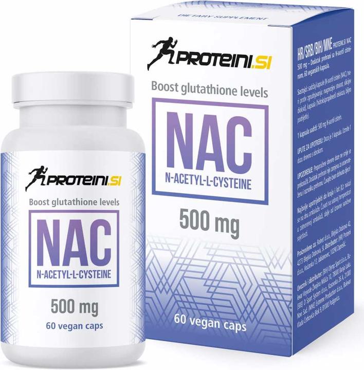 Produktbild Proteini.ch NAC (N-ACETYL-L-CYSTEINE) 500mg (60 Stück, Kapseln, 40 g)