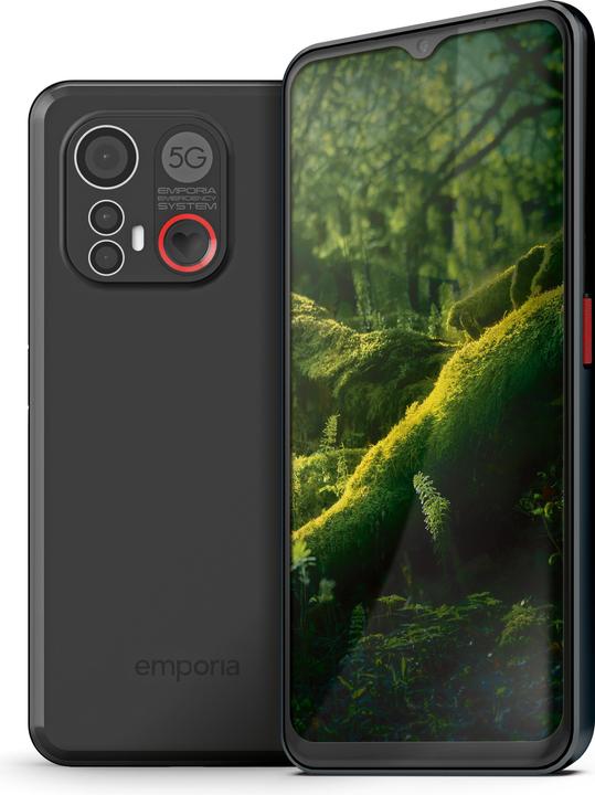 Actual product image Emporia ME6 (5G) with Panic Button (128 GB, Black, 6.58", Single SIM, 50 Mpx, 5G)