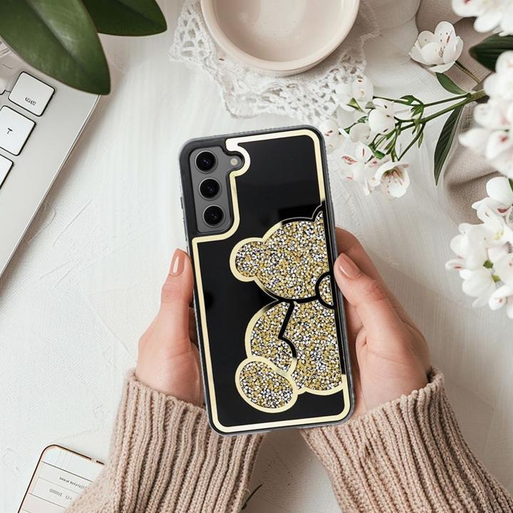 Actual product image OEM Back panel cover TEDDY BEAR Case for SAMSUNG S23 gold (Samsung Galaxy S23)