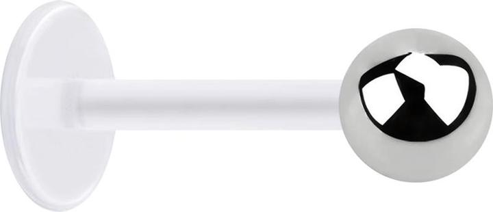 Produktbild Star Piercing Micro Labret transparent mit Kugel silber (Bioflex, Chirurgenstahl 316L, ohne Messing)