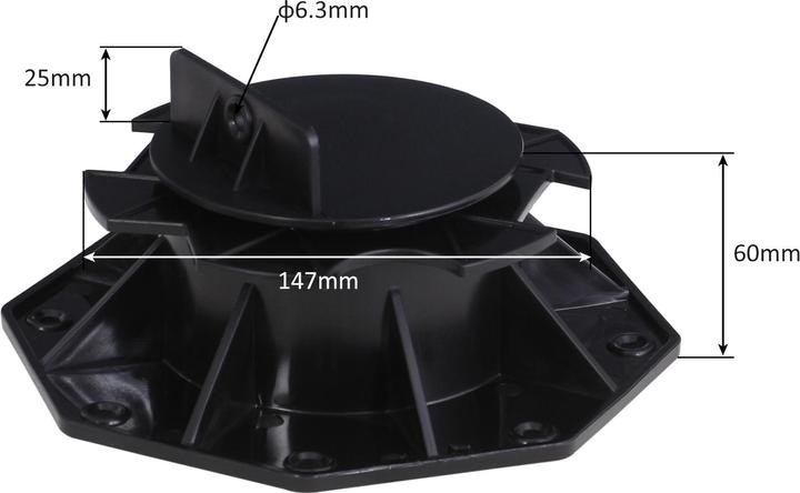 Produktbild XPOtool Set 100x Stelzlager Terrassen 2700kg 60-138mm Stellfüsse höhenverstellbar (100 x)