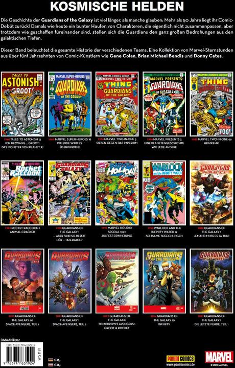 Actual product image Panini Guardians of the Galaxy Anthologie (German, Mike Mignola, Brian Michael Bendis, Dan Abnett, Stanua Lee, Steve Gerber, Arnold Drake, Ron Wilson, Sal Buscema, Ron Lim, Andy Lanning, Al Milgrom, Larry Lieber, Ming Doyle, Stan Lee, Jack Kirby, Angel Medina, Bill Mantlo, Ralph Macchio, Jim Valentino, Steve McNiven, Donny Cates)