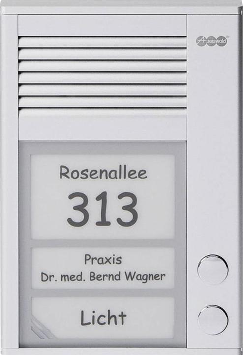 Produktbild Auerswald TFS-Dialog 202 fuer a/b-Nebenstellenanschluss / 2 Klingeltaster / Slim-Line-Gehaeuse / Aluminiump... (Kabelgebunden)