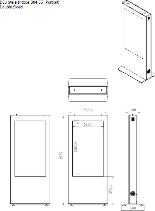 Produktbild DSS Indoor Stele Portrait, 55" Bildschirm, schwarz