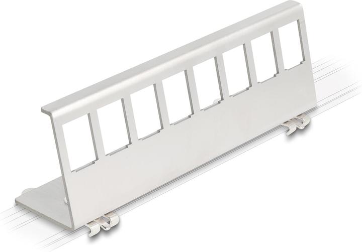 Actual product image Delock Keystone metal bracket 8 port for top-hat rail (Keystone module holder)