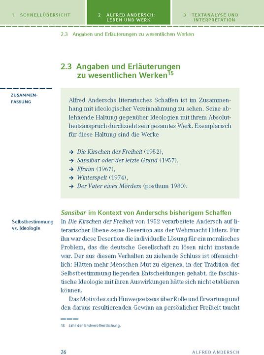 Produktbild Sansibar oder der letzte Grund (Deutsch, Alfred Andersch, 2013)
