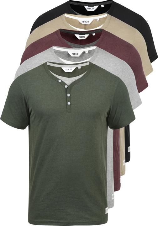 Immagine prodotto Solid Dorian T-Shirt A Maniche Corte Maglietta Da Uomo Con Collo Grandad (3XL)