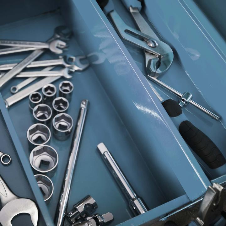 Actual product image Wiltec Tool Box with 7 Compartments Made of Cold Rolled Steel 530 x 200 x 250 mm