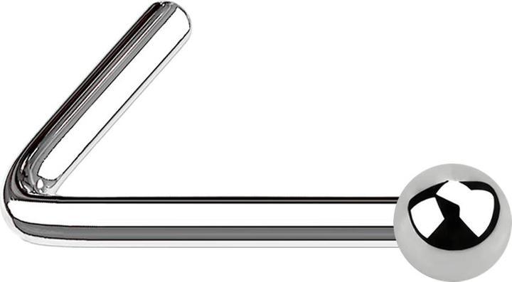 Star Piercing Nasenstecker gewinkelt silber mit Kugel (Chirurgenstahl 316L, ohne Messing)