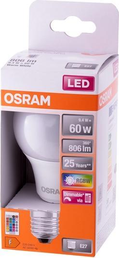 Image du produit Osram Lampes Led Retrofit Rgbw avec télécommande (E27, 60 W, 806 lm, 1 x, G)