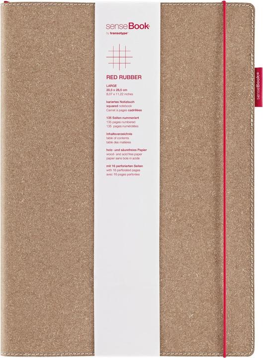 Actual product image Transotype senseBook Red Rubber (A4, Checked, Hardcover)