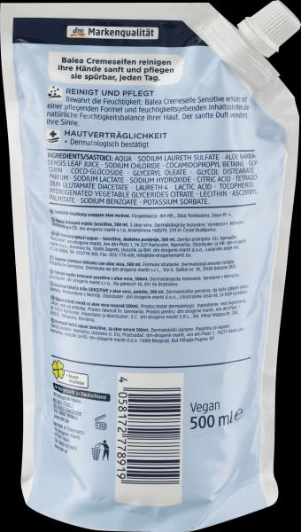 Image du produit dm Balea Cremeseife Sensitive (Savon liquide, 500 ml)