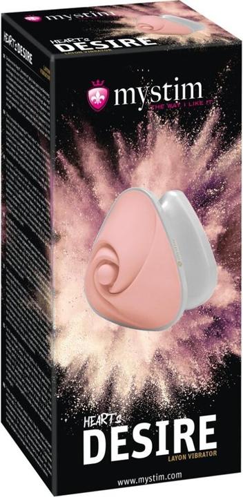 Actual product image Mystim Hearts Desire Lay-On Vibrator Rose