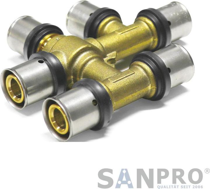 Actual product image Sanpro THPRESS Pressfitting cross-free T-piece TH contour 20x2 - 20x2 - 20x2 (T-connection)