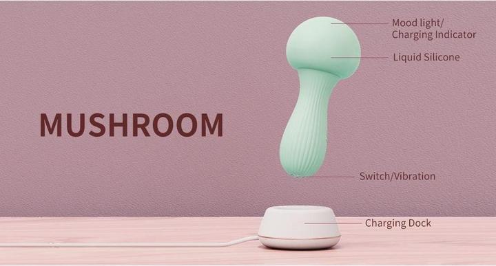 Actual product image Otouch Mushroom Silicone Wand Vibrator - Teal