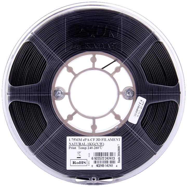 Image du produit eSUN ePA-CF Filament PLA résistant à la chaleur, haute rigidité, haute résistance à la traction 1.75mm (PLA, 1.75 mm, 1000 g, Noir)