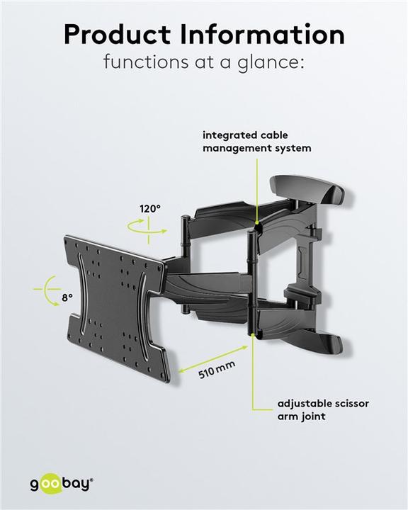 Actual product image Goobay OLED Fullmotion (Wall, 37", 30 kg)