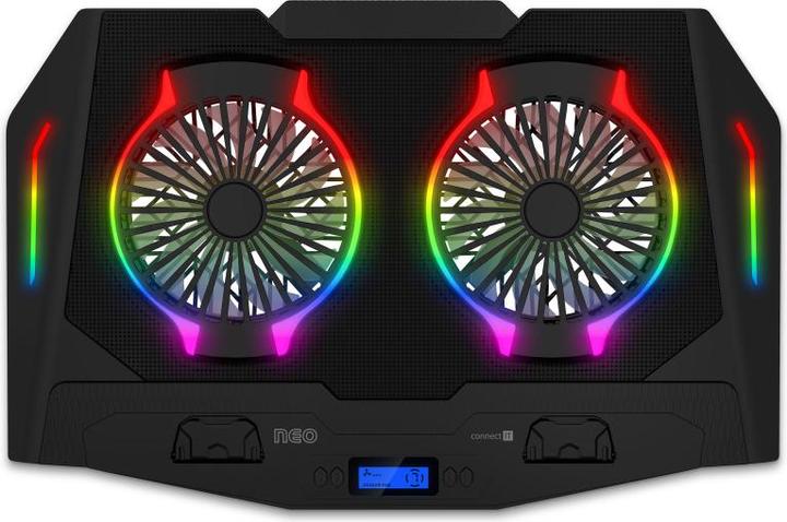 Produktbild Connect IT NEO RGB podsvícení chladicí podložka pod notebook, ČERNÁ