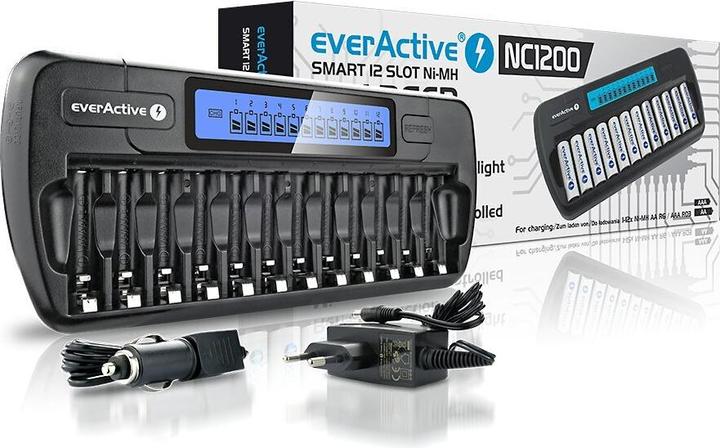 Actual product image Everactive 1-12 AA / AAA battery charger with LCD display (1 pcs., AAA, AA, Chargers without battery)