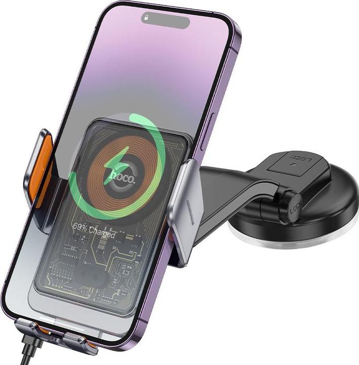 Produktbild Hoco Wireless Car Charger HW8, 15W, 1.67A, schwarz