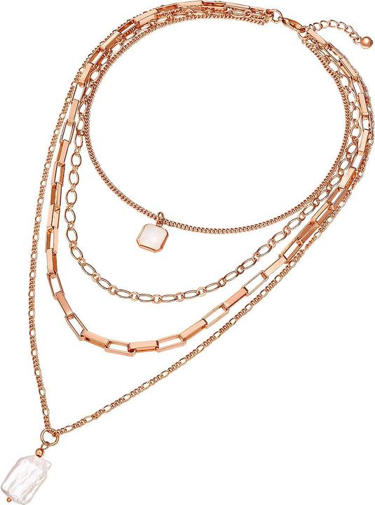Produktbild Lulu & Jane Metall-Legierung Glas Süsswasser-Zuchtperle gelbgold 42,0/50,0/56,0/64,0 cm Basiskette + 3,0 - 33056 (Metall-Legierung)