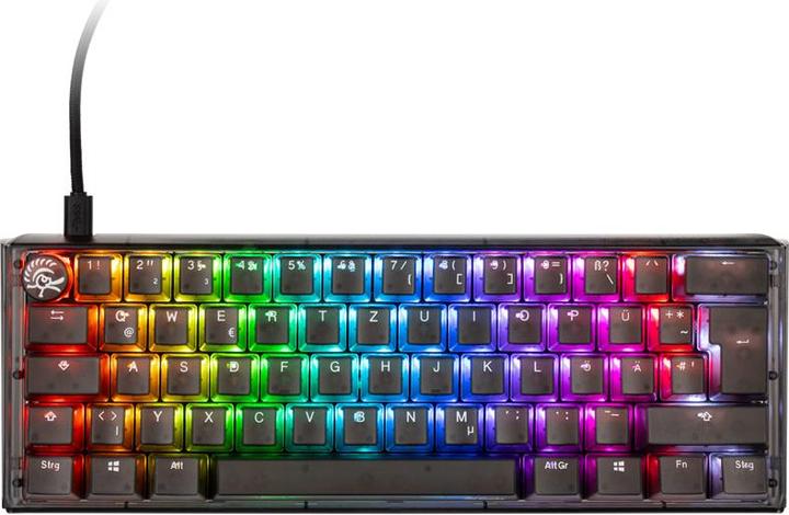 Actual product image Ducky One 3 Aura Black Mini Gaming Keyboard, RGB LED - MX-Speed-Silver (DE, Cable)