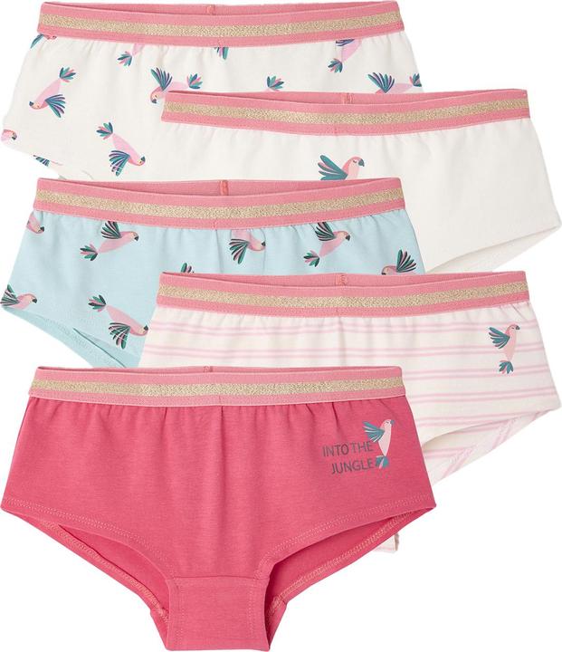 Vertbaudet Bio-Kollektion: 5er-Pack Mädchen Shortys mit Dschungelprint (110, 5er Pack)