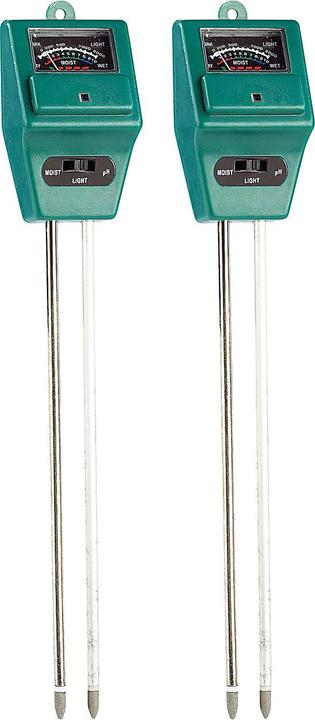 Produktbild Royal Gardineer 2er-Set 3in1-Kombi-Bodenmessgerät für Pflanzen