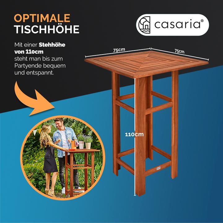 Actual product image Casaria Bar table with stool (75 x 75 x 110 cm)