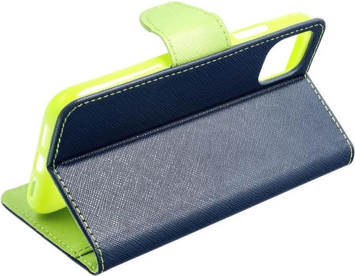 Actual product image Fancy Book Book case OEM case for SAMSUNG S24 Plus navy / lime (Samsung Galaxy S24+)