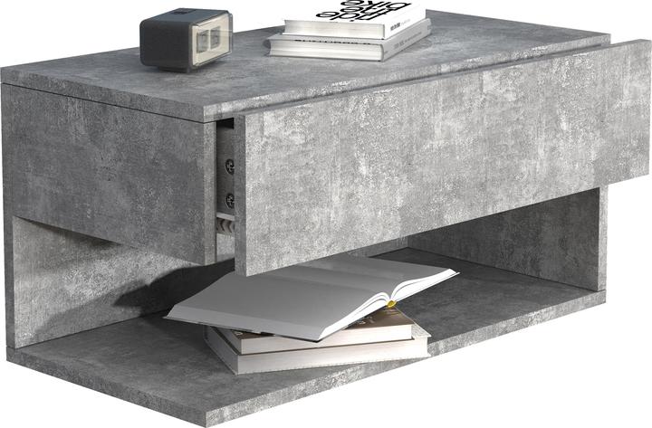 Immagine prodotto VCM Comodino con cassetto a muro in legno Comodino con cassetto a muro Consolle da letto Usal XL 60 cm (60 x 32 x 30 cm)