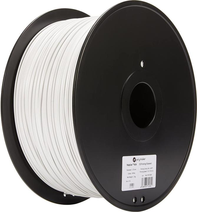Actual product image Polymaker PolyLite ASA Black 1.75 mm 3,000 g (ASA, 1.75 mm, 3000 g, Black)