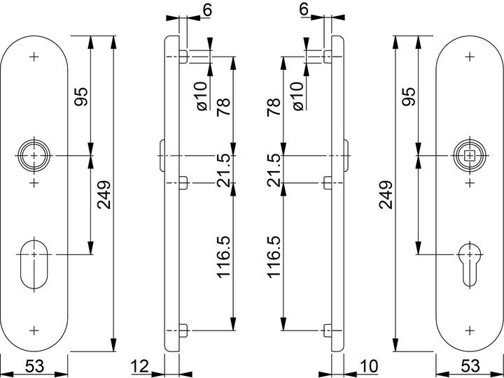 Actual product image Hoppe Protective door shield sets 3331E/3310 (Door plate set)