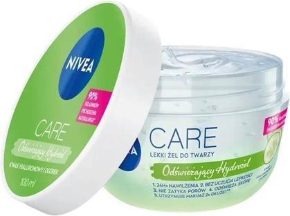 NIVEA Care Fresh Hybrid Gel face cream for oily and combination skin with hyaluronic acid 100ml (100 ml, 24h Creme)