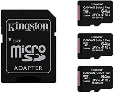 Actual product image Kingston Canvas Select Plus (64 GB, microSDXC, U1, UHS-I)